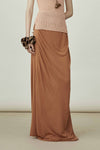 SWAYING/KNIT seamless round hem long skirt SW24SS3B23 clay color PS82